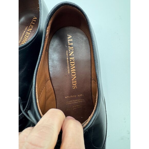Allen Edmonds Mens Park Avenue Black Leather Lace-Up Oxfords Size 10.5 D - Picture 11 of 13